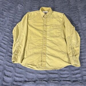 Folk Mens Mustard Yellow Cotton Button Down Shirt Size 1 Made in Portugal AR828